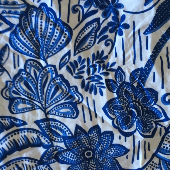 NWT Tuckernuck x Vineyard Vines collab blue & white block print ruffle tank L - Picture 4 of 12